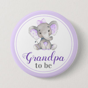 Badge Rond 7,6 Cm Grand-père pour être bébé fille douche Lilac Petit