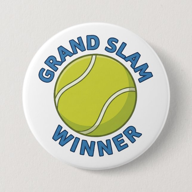 Badge Rond 7,6 Cm Grand Slam Winner Tennis Ball Sports Champion (Devant)