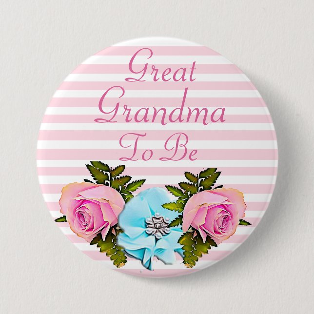 Badge Rond 7,6 Cm Grande grand-maman à être bouton de baby shower (Devant)