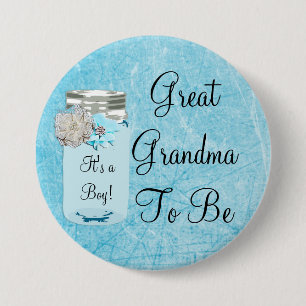 Badge Rond 7,6 Cm Grande grand-maman à être bouton rustique bleu d