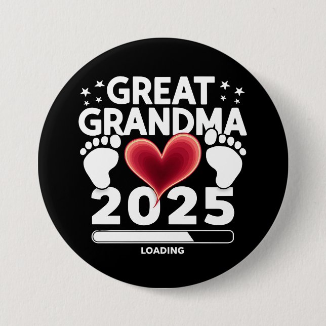 Badge Rond 7,6 Cm Grande grand-mère Chargement 2025 Faire-part de gr (Devant)
