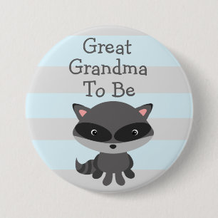 Badge Rond 7,6 Cm Grande grand-mère d'être Bouton Raccoon Thème des 