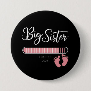 Badge Rond 7,6 Cm Grande Sœur 2025 Annonce de Grossesse en Attente