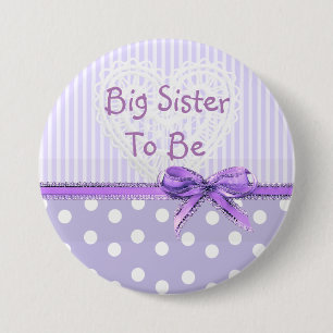 Badge Rond 7,6 Cm Grande soeur à être bouton de baby shower : Arc