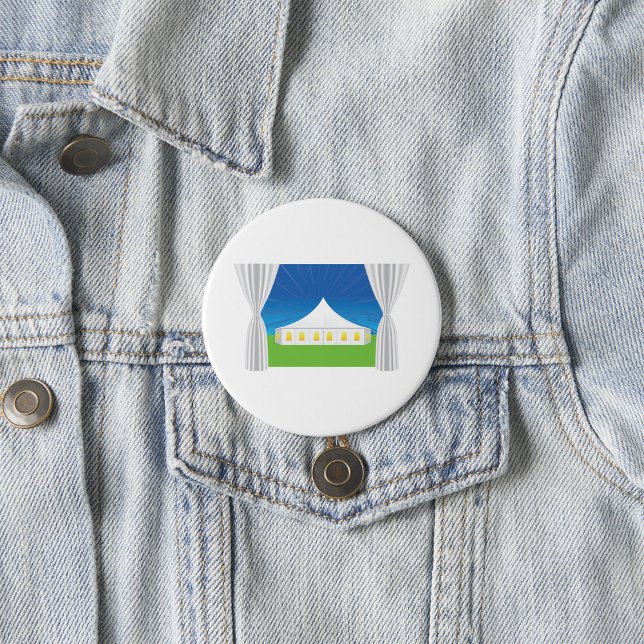 Badge Rond 7,6 Cm Grande tente blanche (Créateur téléchargé)