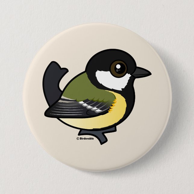 Badge Rond 7,6 Cm Grande Tit Birdorable (Devant)