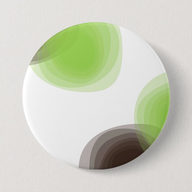 Badge Rond 7,6 Cm Graphique abstrait vert, moderne, simple, fleuri (Devant)