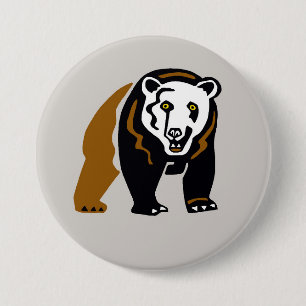 Badge Rond 7,6 Cm Graphique cool - Ours GRIZZLY - Faune - Nature-