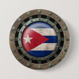 Badge Rond 7,6 Cm Graphique cubain en acier industriel de disque de