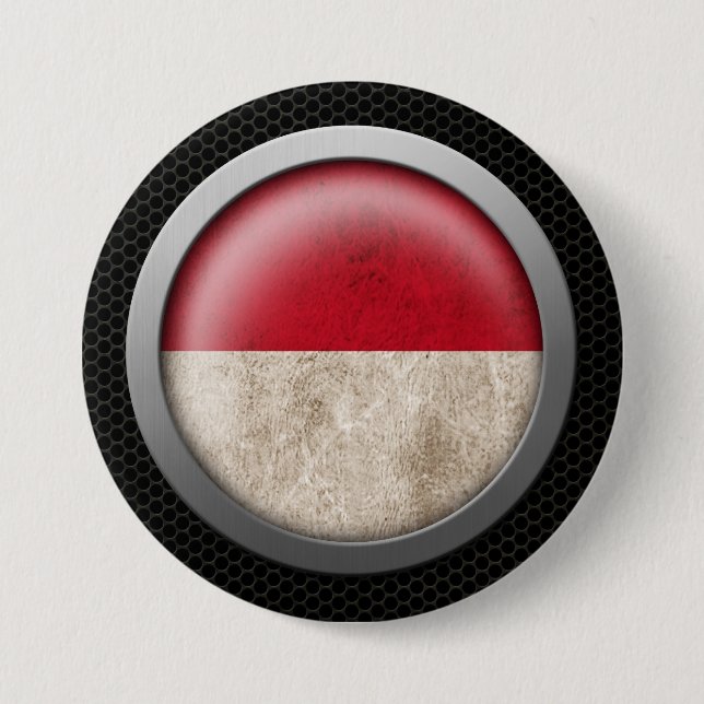 Badge Rond 7,6 Cm Graphique indonésien de disque de drapeau de (Devant)