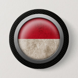 Badge Rond 7,6 Cm Graphique indonésien de disque de drapeau de