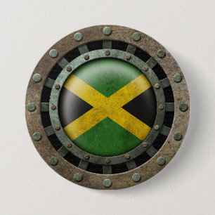 Badge Rond 7,6 Cm Graphique jamaïcain en acier industriel de disque