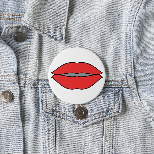 Badge Rond 7,6 Cm Gras rouge lèvres Pop Art (Créateur téléchargé)
