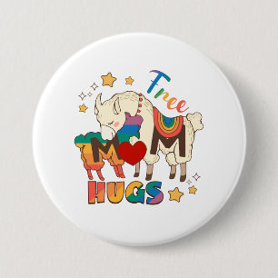 Badge Rond 7,6 Cm Gratuit Maman Hugs - Rainbow Sheep LGBTQ Pride Hug