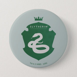 Badge Rond 7,6 Cm Green SLYTHERIN™ Crowned Crest