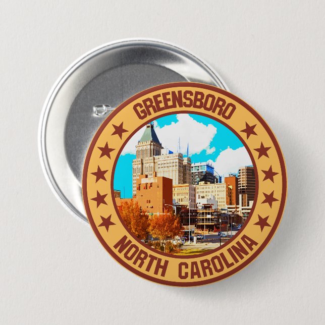 Badge Rond 7,6 Cm Greensboro (Devant & derrière)