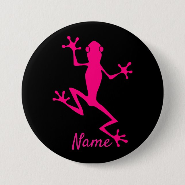 Badge Rond 7,6 Cm Grenouille à arbre rose Thunder_Cove (Devant)