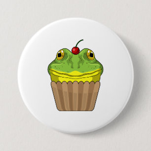 Badge Rond 7,6 Cm Grenouille avec muffin