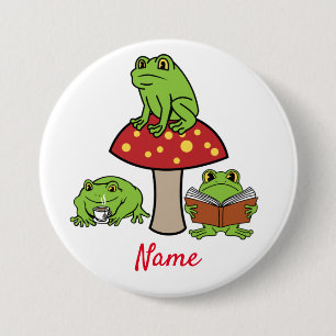 Badge Rond 7,6 Cm Grenouilles de Cottagecore Thunder_Cove