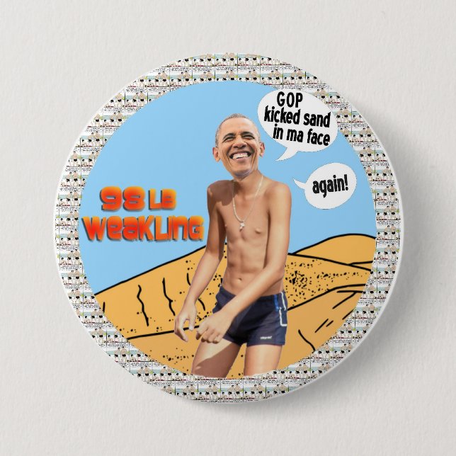 Badge Rond 7,6 Cm Gringalet d'Obama 98lb (Devant)