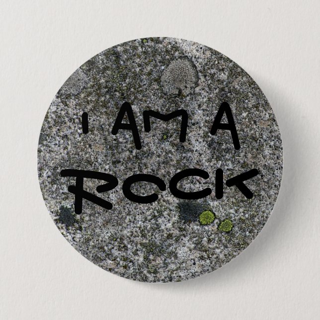 Badge Rond 7,6 Cm Gris de roche de granit je suis une roche (Devant)