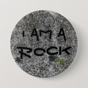 Badge Rond 7,6 Cm Gris de roche de granit je suis une roche