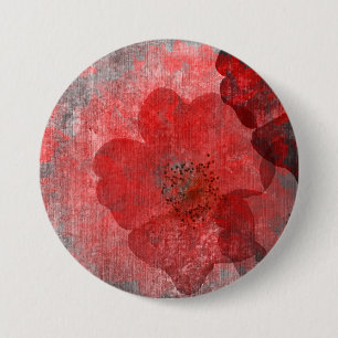 Badge Rond 7,6 Cm Gris rouge noir Grunge Digital Graphic Art Design