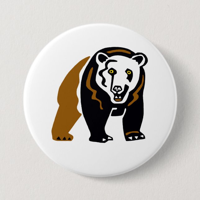 Badge Rond 7,6 Cm Grizzly bear (Devant)