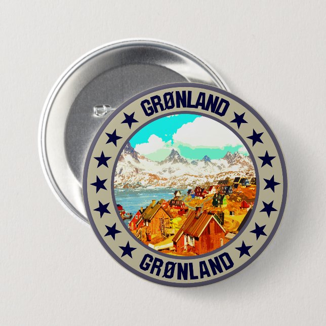 Badge Rond 7,6 Cm Groenland (Devant & derrière)