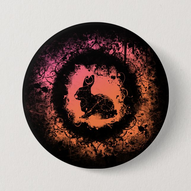 Badge Rond 7,6 Cm Grunge Bunny de Pâques (Devant)