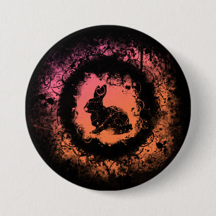Badge Rond 7,6 Cm Grunge Bunny de Pâques