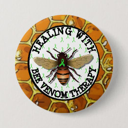 Badge Rond 7,6 Cm Guérison avec le bouton de ruban de Lyme de la thé