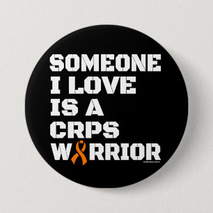 Badge Rond 7,6 Cm Guerrier/Bloc/Quelqu'un que j'aime...CRPS