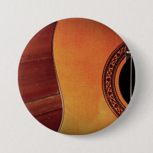 Badge Rond 7,6 Cm Guitare acoustique