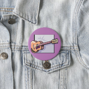 Badge Rond 7,6 Cm Guitare acoustique