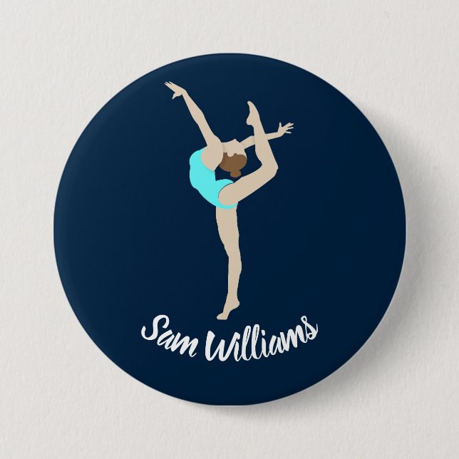 Badge Rond 7,6 Cm Gymnaste féminine (Devant)