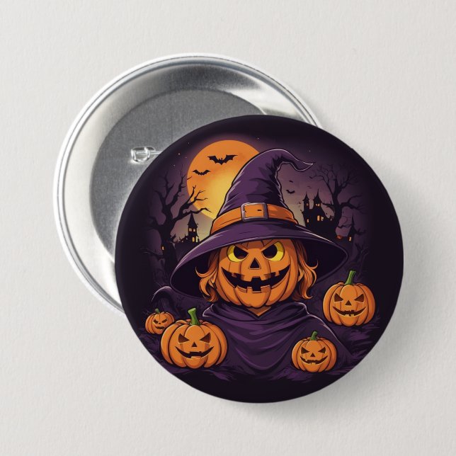 Badge Rond 7,6 Cm Halloween- (Devant & derrière)