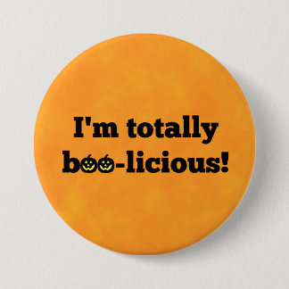 Badge Rond 7,6 Cm Halloween Orange - "Je suis totalement méchant !"