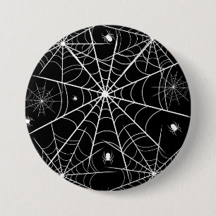 Badge Rond 7,6 Cm Halloween Spider Web