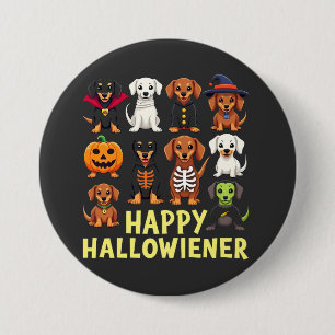 Badge Rond 7,6 Cm Hallowiener Éffrayant Halloween Chien Weiner