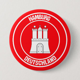 Badge Rond 7,6 Cm Hamburg Round Emblem