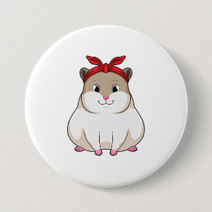 Badge Rond 7,6 Cm Hamster avec Bandana