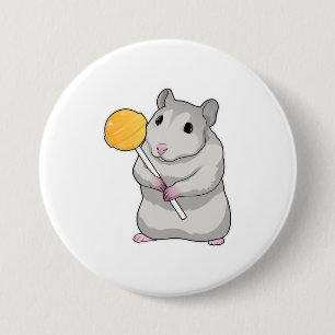 Badge Rond 7,6 Cm Hamster Lollipop