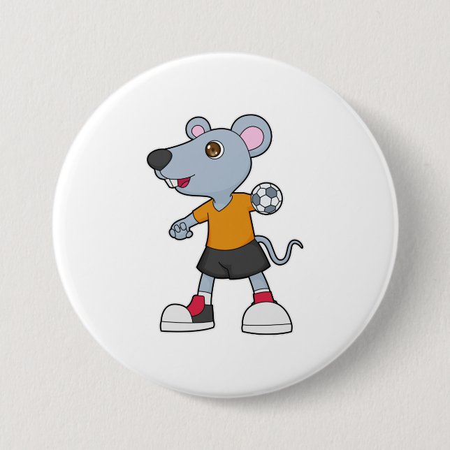 Badge Rond 7,6 Cm Handball de souris (Devant)