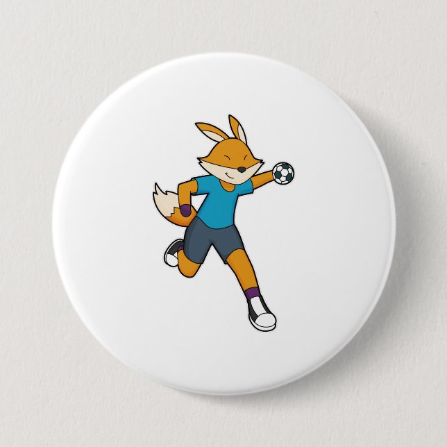 Badge Rond 7,6 Cm Handball joueur Fox (Devant)