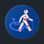 Badge Rond 7,6 Cm Handicap invisible / Visible<br><div class="desc">Dessins et Pictogrammes crée a partir d'éléments Libre de droit et est lui même Libre de droit a utiliser et adapté selon votre convenance. Sensibiliser sur les handicaps invisibles, une personne en situation d'handicap n'est pas forcément appareillé. 2% des personnes en situation de handicap sont en fauteuil roulant. 80 %...</div>