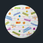 Badge Rond 7,6 Cm Hanoukka Button, Parti Chanukah<br><div class="desc">Chanukah Round Button, "Parti Chanukah" Merci d'avoir arrêté et de faire du shopping par. Très apprécié ! Forme : Bouton rond Avec Zazzle boutons personnalisés vous pouvez faire plus que simplement express une opinion politique. Ajouter les photos, images et textes de votre choix ! Commencez à créer un air extraordinaire...</div>