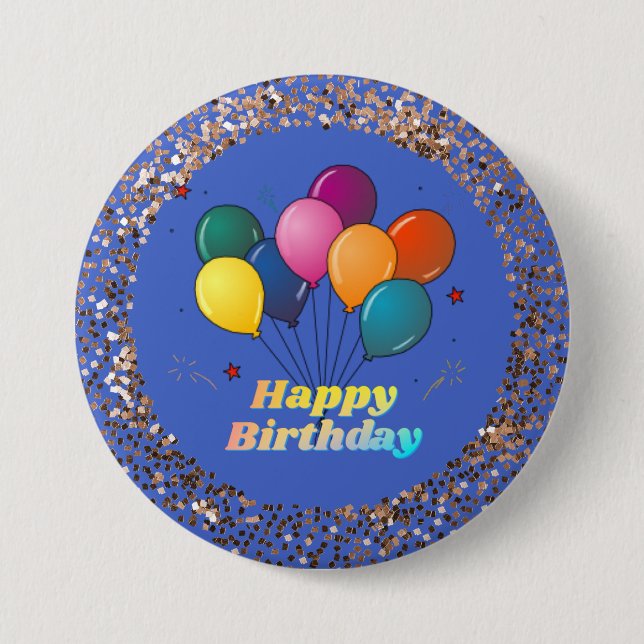 Badge Rond 7,6 Cm Happy Birthday Celebration (Devant)