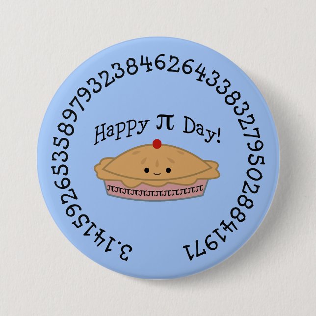 Badge Rond 7,6 Cm Happy Pi Day Pie (Devant)