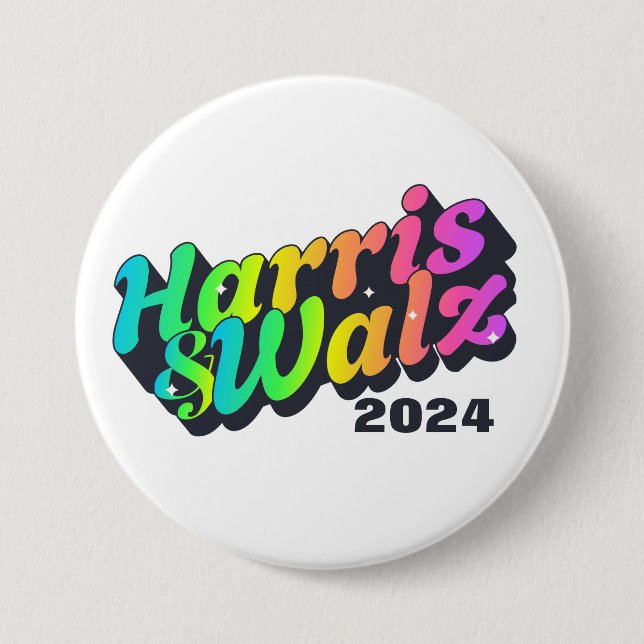 Badge Rond 7,6 Cm Harris et Walz Rainbow (Devant)